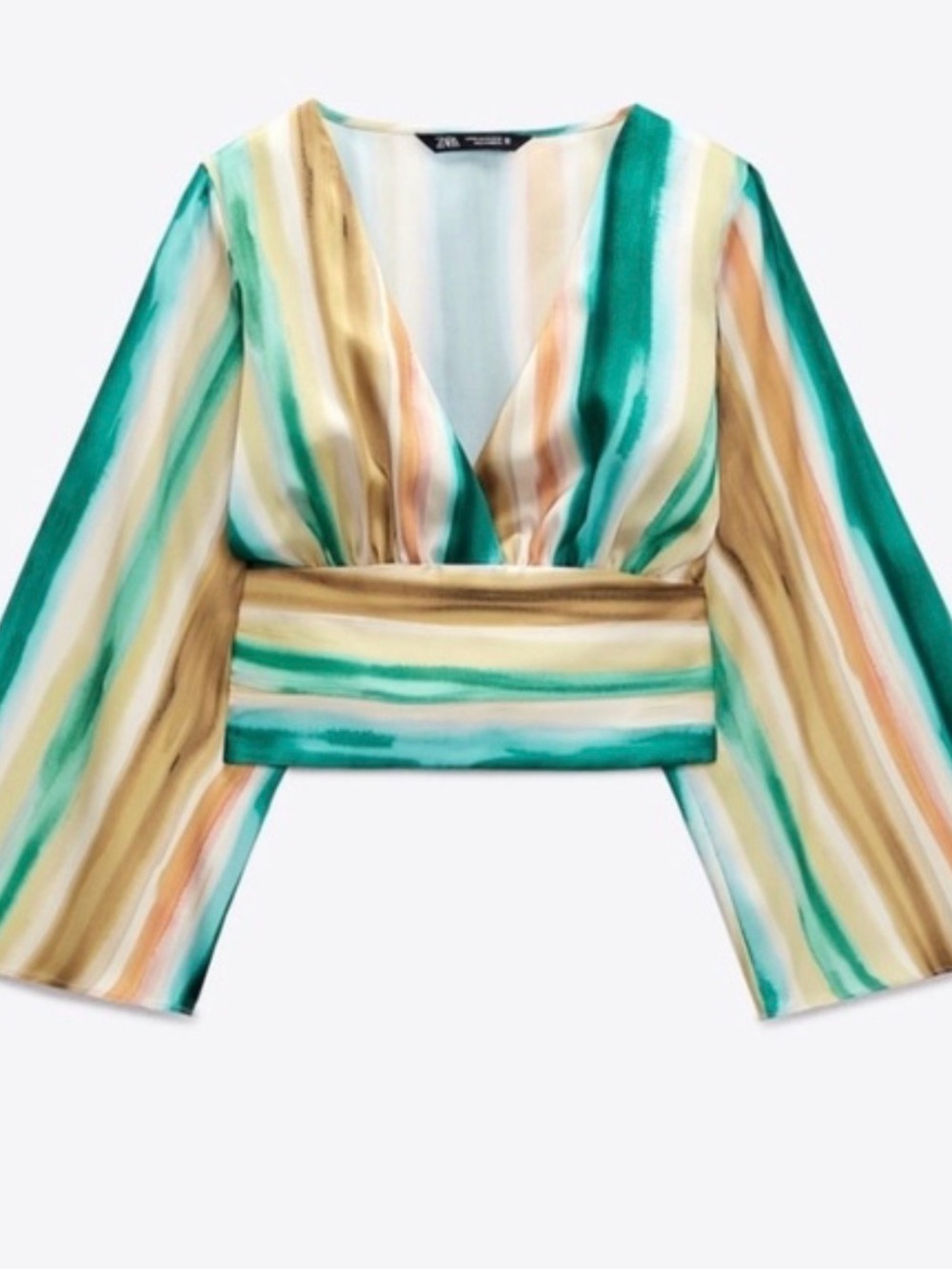 Zara Striped Print Crop Top
